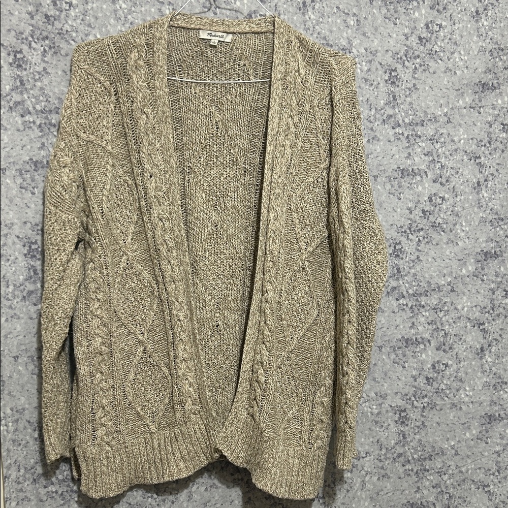 Madewell Heathered Tan Cardigan Sweater